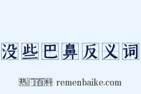 没些巴鼻反义词是什么意思的图片